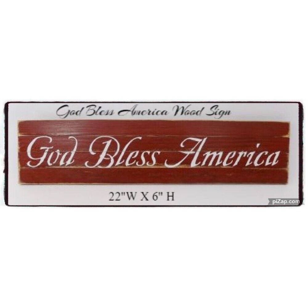 God Bless America Wood Sign 22"W x 6"H by Millcreek
